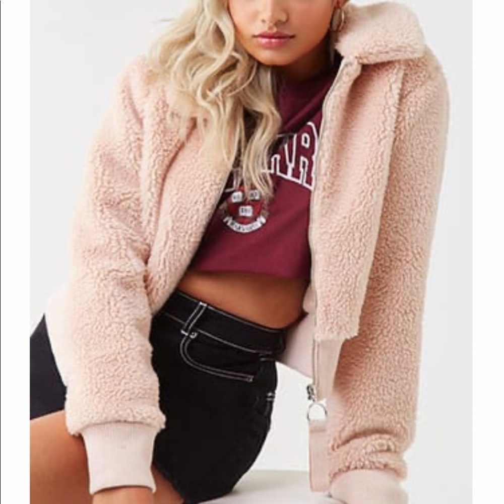 Pale pink faux jacket